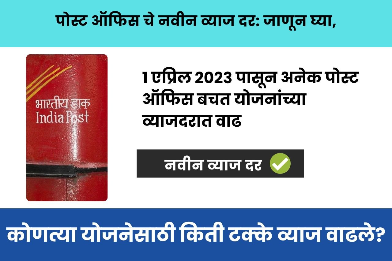 पोस्ट ऑफिस चे नवीन व्याज दर: जाणून घ्या, कोणत्या योजनेसाठी किती टक्के व्याज वाढले?